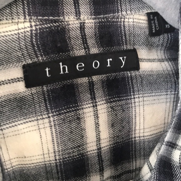 Theory button down casual plaid shirt small - Picture 3 of 4